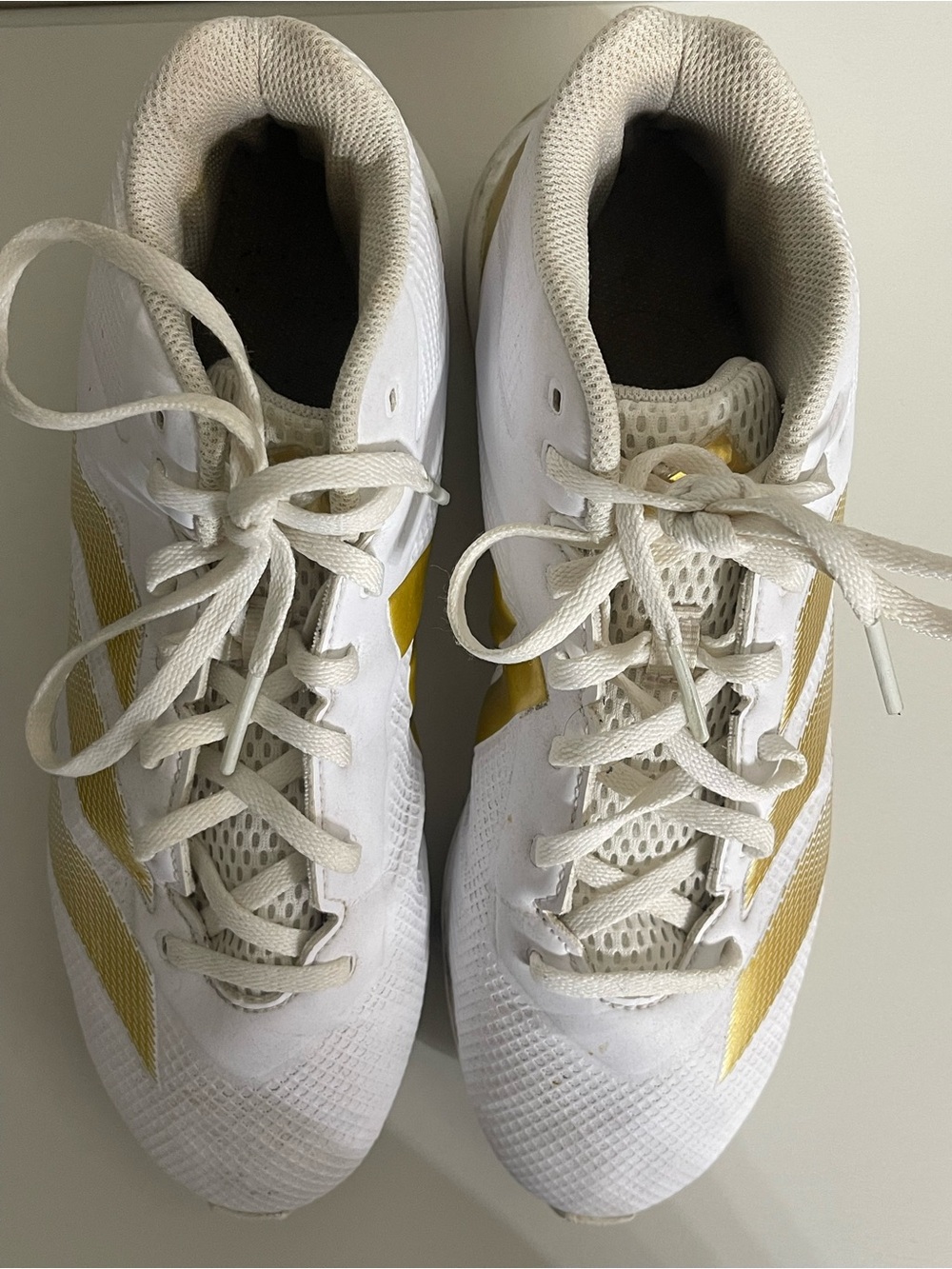 adidas Adizero Impact Men’s White & Gold Football Cleats Size 9 - Picture 2 of 7